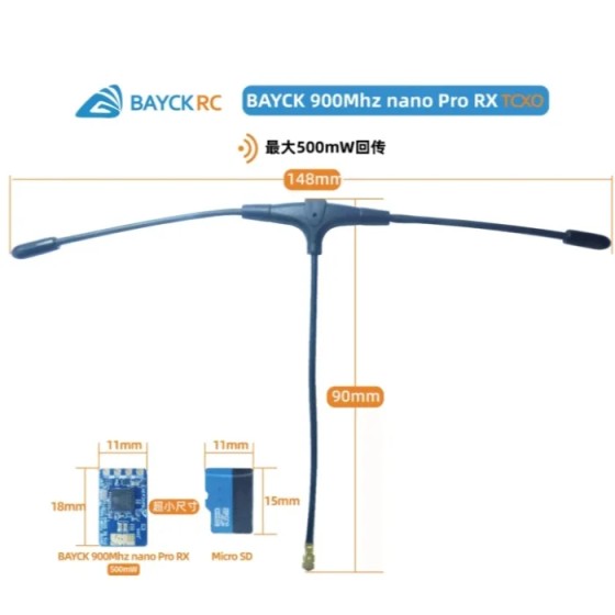 Wholesale Bayck RC 900Mhz NANO PRO RX ELRS 915 500mW TCXO Receiver for FPV Racing Drone Long Range UAV